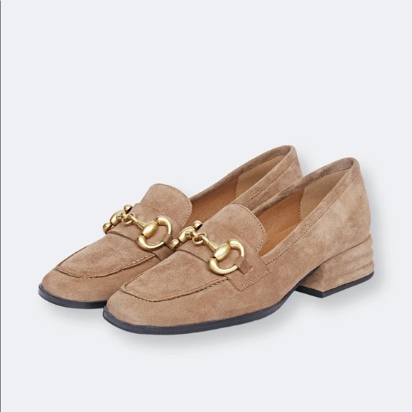 Saint G Shoes - Saint G Suede Block Heels Moccasins